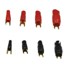 Audio Crimp Spade Terminal Gold Plated 0GA/ 2GA /4GA /6GA /8GA / 10GA