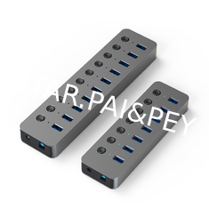 Factory Original 10 In 1 Usb Hub With Individual Switches Power Adapter 100W Charging Usb 3.0 Led Lights Plug Play 3.0 H