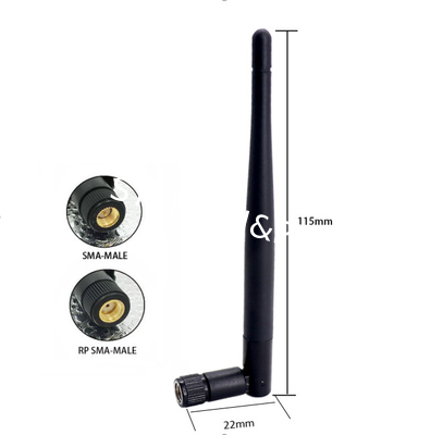 2.4ghz directional antenna rp-sma 5dbi wifi rubber 2.4ghz external antenna