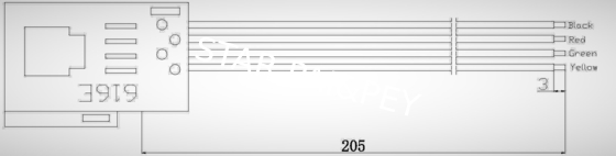 616E 4P4C Terminals Exapansion Cable Length:205mm or by customered