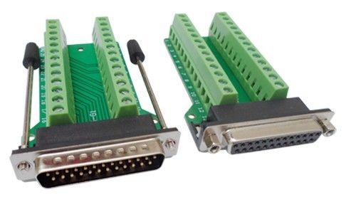 Signals Breakout Board Serial Port Header DB25 Male / Female terminal block adapter