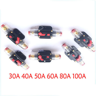 Car Audio 30 to 100 Amp Circuit Breaker Manual Reset Switch Fuse Holder