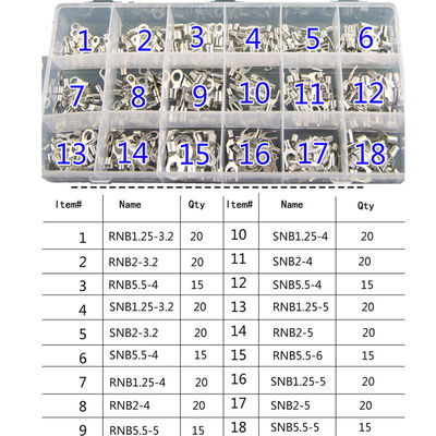 Copper Wire Crimp Connector Cable Non-insulated Spade Terminals Kit