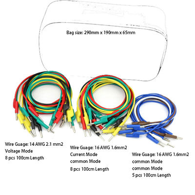 Electronic Multimeter Probe Test Lead Kit Spade Lugs Alligator Clips Banana Pugs Set