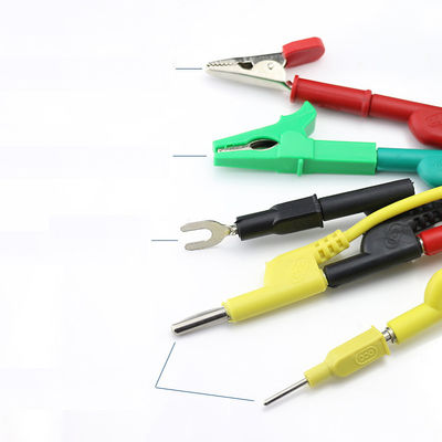 Electronic Multimeter Probe Test Lead Kit Spade Lugs Alligator Clips Banana Pugs Set