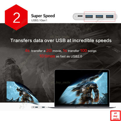 UBS 3.1 Type-C to 3 Ports USB 3.0 USB-C HUB Adapter OTG Cable High Speed Converter