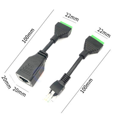 POE Cable RJ45 Network Female Jack DC Power Plug to Screw Terminals Adapter for Monitor Camera