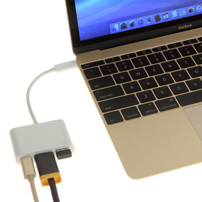 Type-C 3.1 to USB 3.0 HDMI Type C Female Charger Adapter 3 in 1 Charging Port Hub