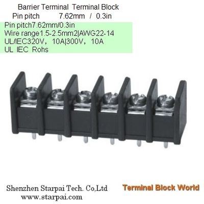 Barrier Terminal Block Pin pitch:7.62mm/0.3in