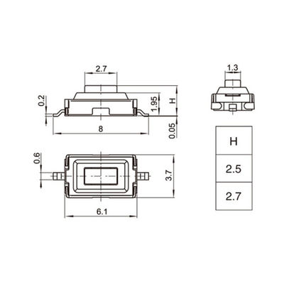 Push Button Switch 3x6x2.5mm Momentary Tact SMD SMT Pushbutton Micro Switch 2 Pin