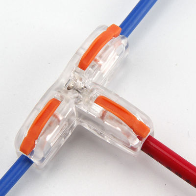Push in terminal wire connectors T type terminal splitter One in three out connection