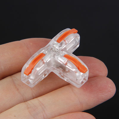 Push in terminal wire connectors T type terminal splitter One in three out connection