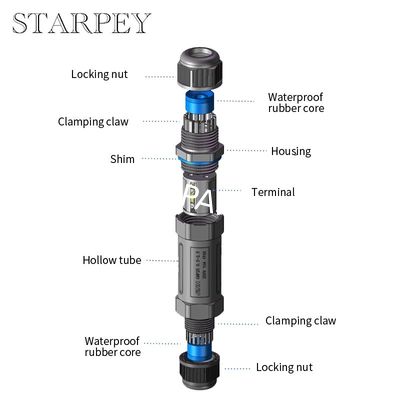 2 Pin Strong Sealed Quick Connect Disconnect Waterproof Electrical IP68 Wire Connector for outdoor lighting