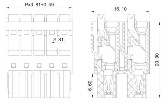 Screwless 3.81mm pitch pluggable spring clamp terminal block HEADER
