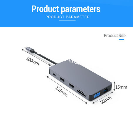 Type-c hub 12 in 1 5gbps usb hub 3.0 tf sd card reader 4k@30hz vga hdtv converter ethernet rj45 connector 100w pd for ma