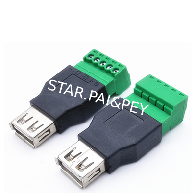 USB 2.0 A Screw Terminal Block USB 2.0 A Female Jack to 5 Pin Screw Shield terminals Type Adapter