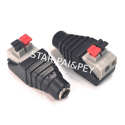 2.1mm x 5.5mm DC female terminal block with push down connection