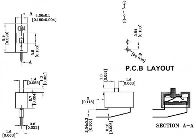 SPST Standard Slide Type Smd Rotary Dip Switch 0