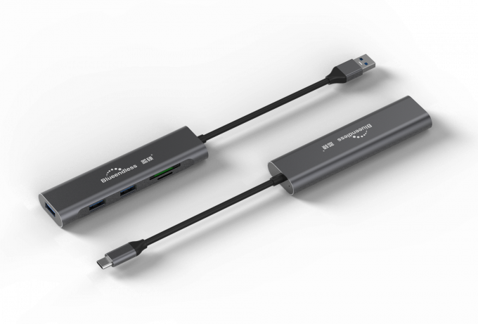 Multi Functional 5 In 1 Usb Type C Hub sd Tf Slots adapter for Laptop Aluminum Splitter Usb 3.0 Card Reader Adapter Type 1